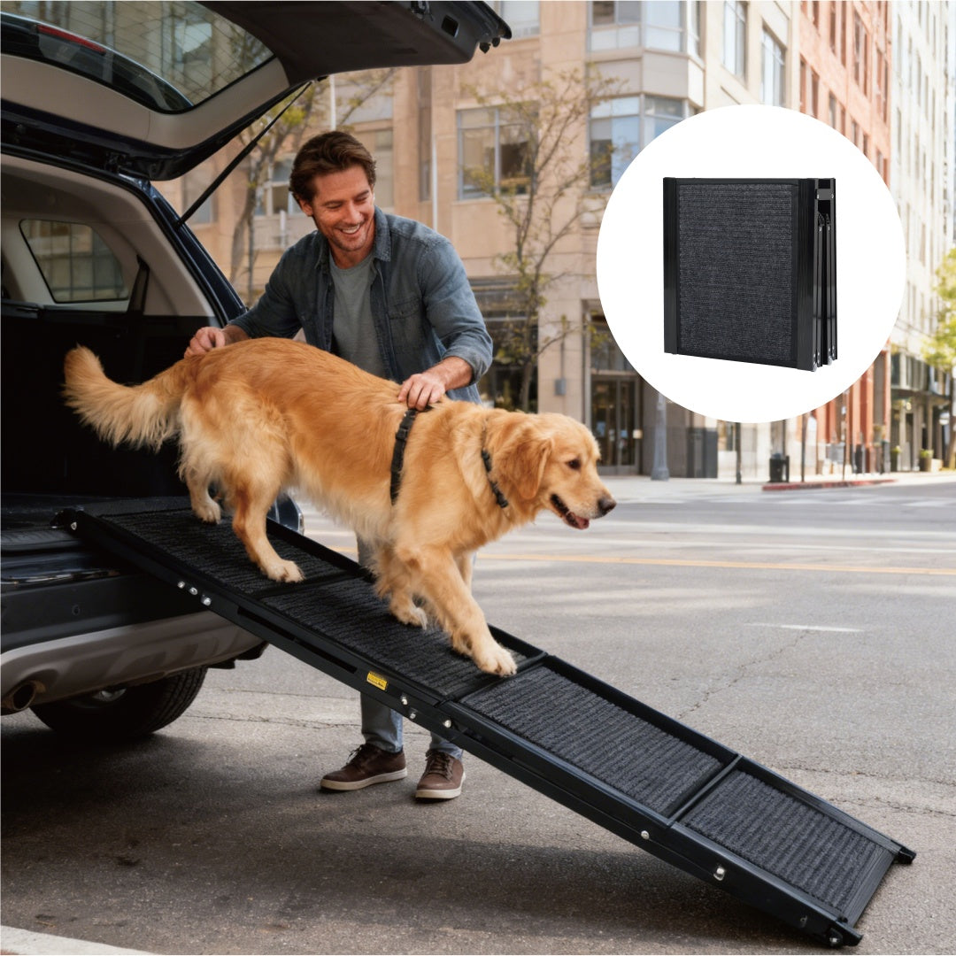 Hunderampe fürs Auto 165 × 43 cm – Große faltbare Pet Ramp für Truck, SUV & PKW