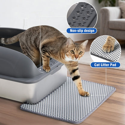 Edelstahl Katzenstreu Box mit Deckel – Extra großes Katzenklo für große Katzen