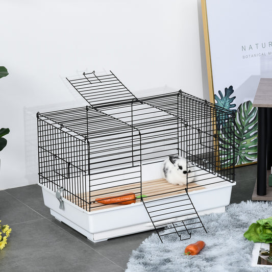 PawHut Kleintierkäfig Habitat – Spielhaus für kleine Kaninchen & Hasen