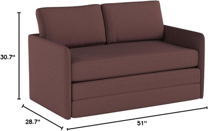 Braunes Modernes 2-Sitzer Schlafsofa – Platzsparend für kleine Räume