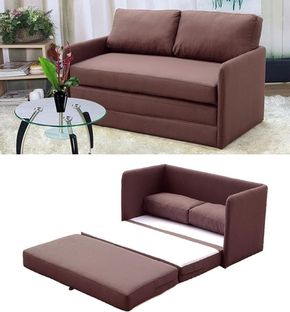 Braunes Modernes 2-Sitzer Schlafsofa – Platzsparend für kleine Räume