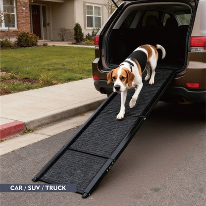 Hunderampe fürs Auto 165 × 43 cm – Große faltbare Pet Ramp für Truck, SUV & PKW