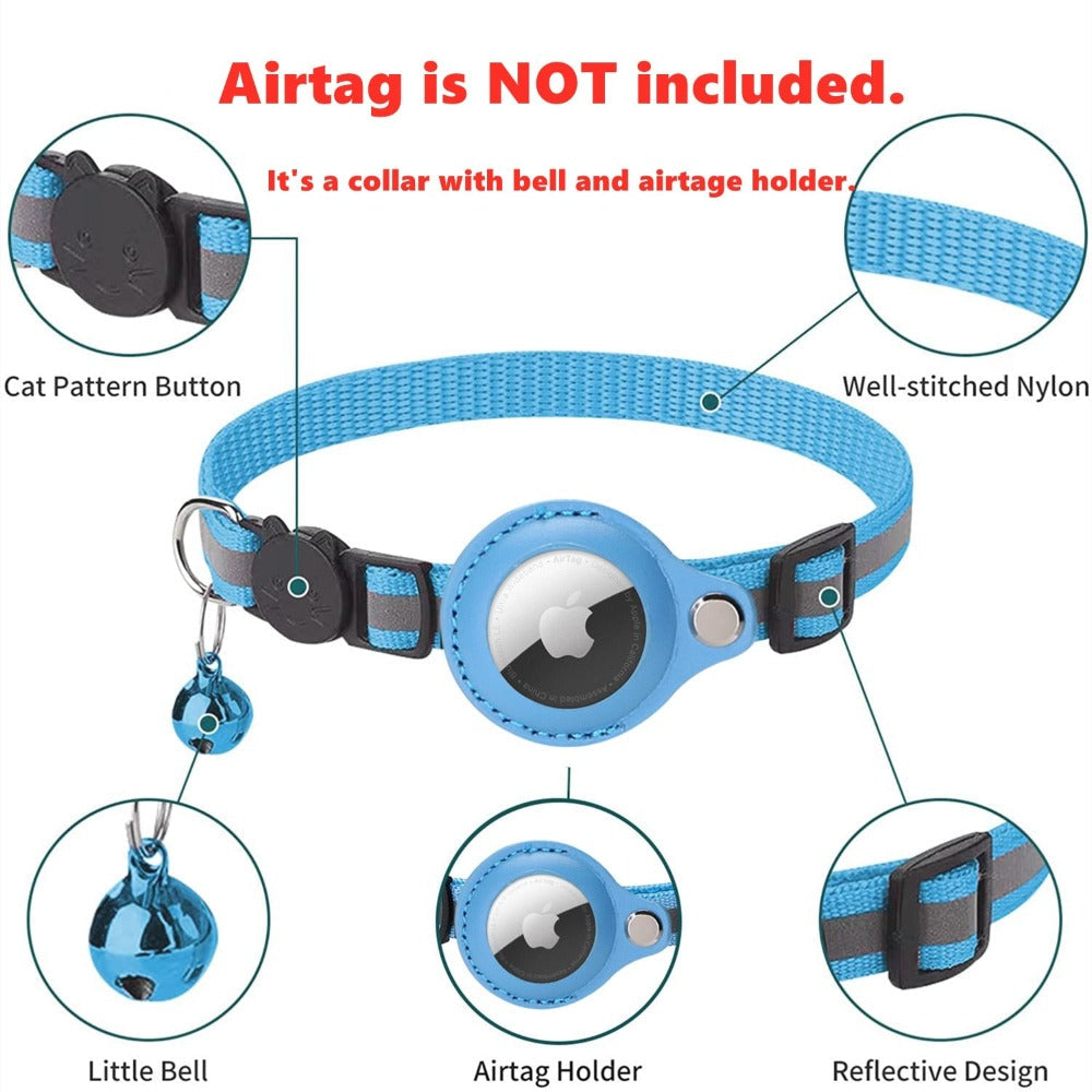 Reflektierendes AirTag Halsband mit Schutzhülle für Katzen & Hunde