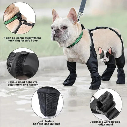 Wasserdichte Hundeschuhe – Verstellbare Hundestiefel | Atmungsaktive Pfotenschuhe für Hunde