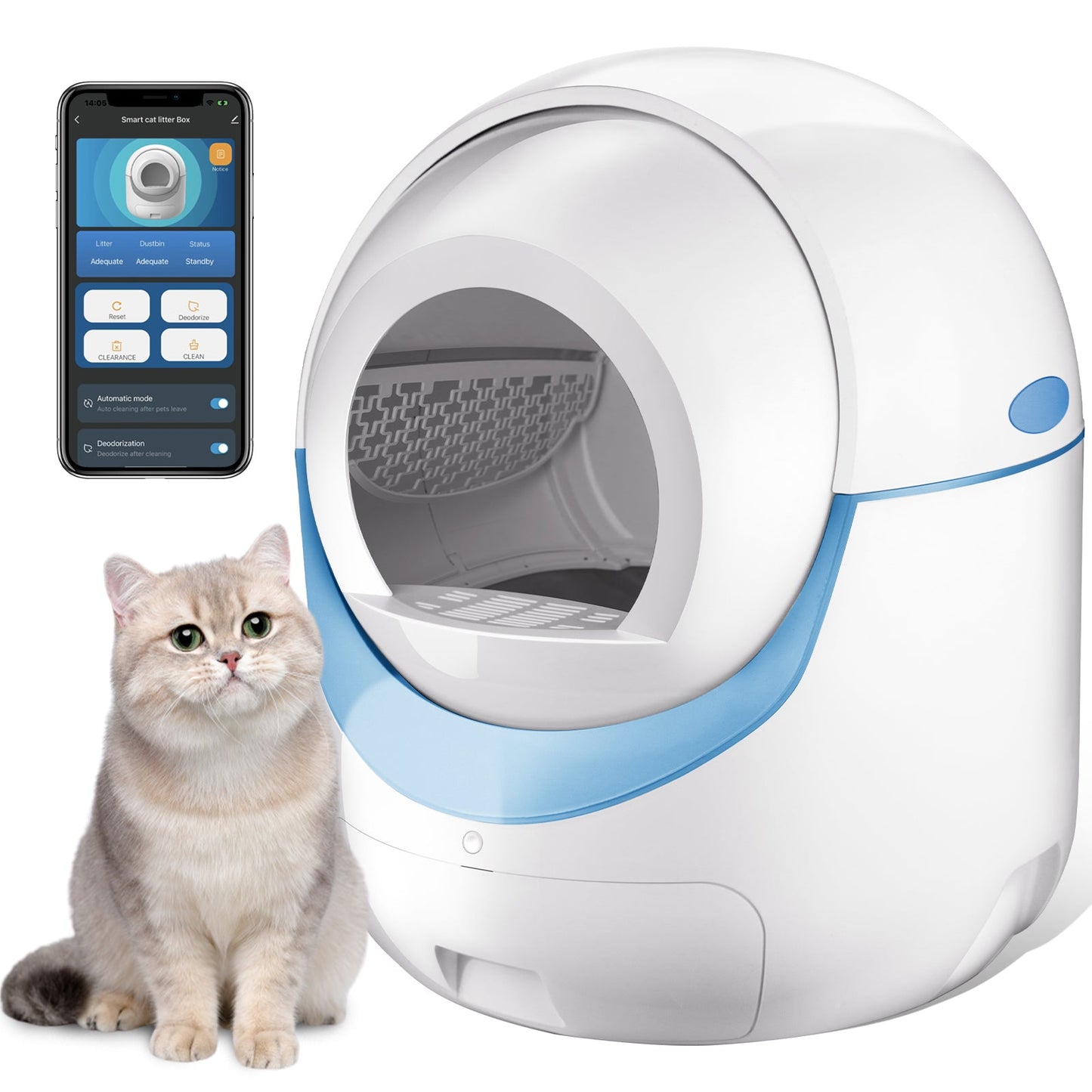 Automatisches Selbstreinigendes Katzenklo – Automatische Katzenstreu Box mit Selbstreinigung für 1–3 Katzen