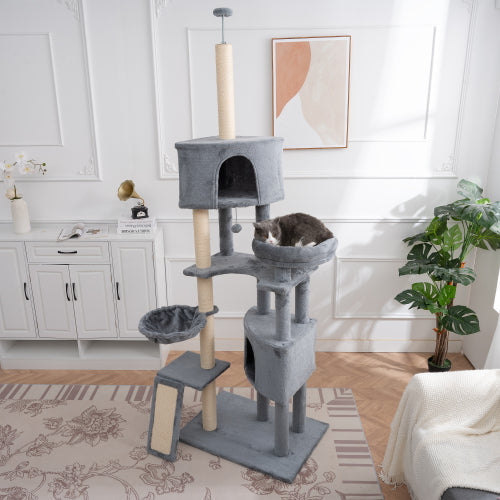 Katzenbaum 105 Zoll Katzen-Tower – Riesiger Kratzbaum mit vielen Ebenen für Indoor Katzen