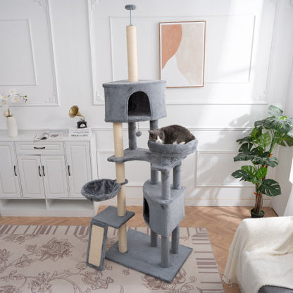 Katzenbaum 105 Zoll Katzen-Tower – Riesiger Kratzbaum mit vielen Ebenen für Indoor Katzen