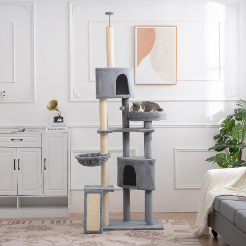 Katzenbaum 105 Zoll Katzen-Tower – Riesiger Kratzbaum mit vielen Ebenen für Indoor Katzen