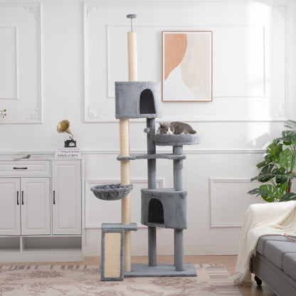 Katzenbaum 105 Zoll Katzen-Tower – Riesiger Kratzbaum mit vielen Ebenen für Indoor Katzen