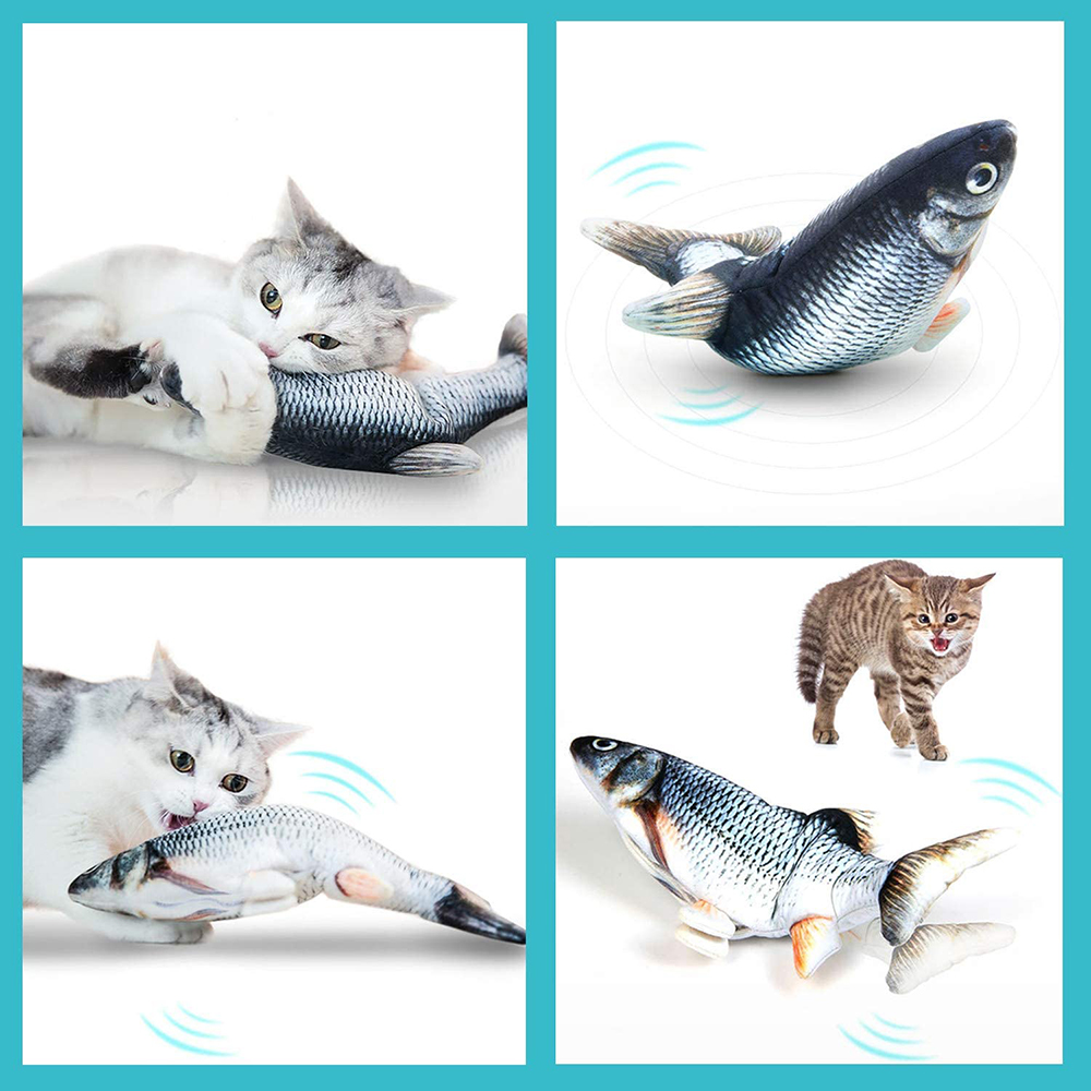 Elektronisches, wackeliges Fisch-Katzenspielzeug, bewegliches Fischspielzeug für Katzen