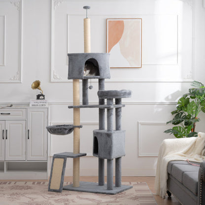 Katzenbaum 105 Zoll Katzen-Tower – Riesiger Kratzbaum mit vielen Ebenen für Indoor Katzen