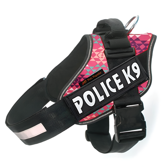 Police K9 Reflektierendes Tactical Hundegeschirr mit Leine – Sicherheitsgeschirr für Hunde Variante 2 (SEO-stark):