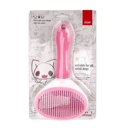 Basics Selbstreinigende Slicker Bürste – Fellpflegebürste für Hunde & Katzen